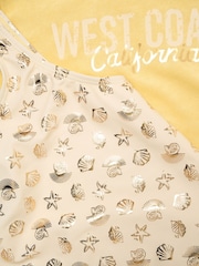 Miss Yellow Lemon And Stripe Printed Swimsuit With Poncho And Sunglasses - Image 3 of 5