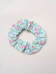 Miss Blue Floral Embroidered Smocked Dress With Scrunchie Set - Image 4 of 5