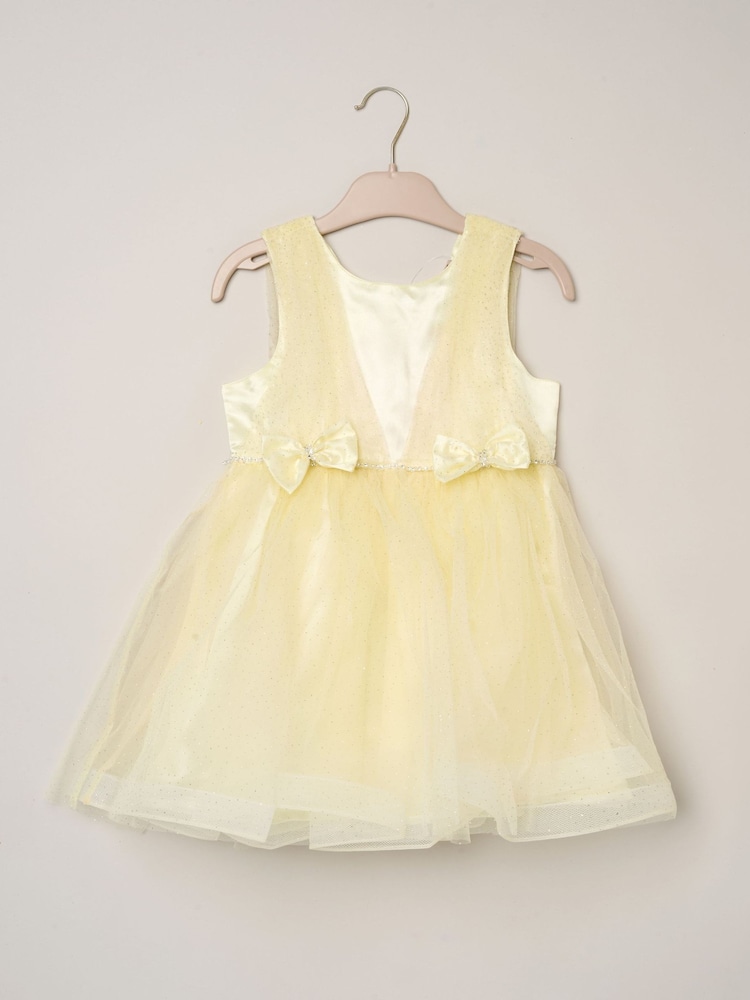 Miss White Tulle Dress With Rhinestone And Bows Set - Image 2 of 3 Miss White Tulle Dress With Rhinestone And Bows Set - Image 2 of 3