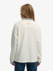 أبيض - بلوزة رغبي بشعار Crest من Superdry - Image 3 of 7