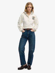 أبيض - بلوزة رغبي بشعار Crest من Superdry - Image 4 of 7