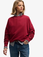 Superdry Red Essential Logo Crew Neck Sweatshirt - Image 1 of 8