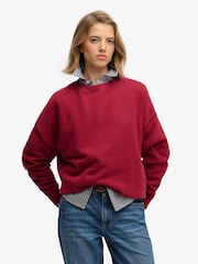 Superdry Red Essential Logo Crew Neck Sweatshirt - Image 2 of 8