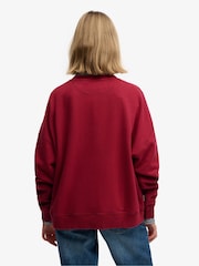 Superdry Red Essential Logo Crew Neck Sweatshirt - Image 3 of 8