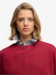 Superdry Red Essential Logo Crew Neck Sweatshirt - Image 5 of 8