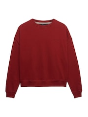 Superdry Red Essential Logo Crew Neck Sweatshirt - Image 7 of 8