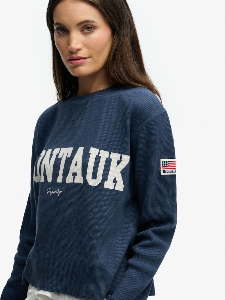 Μπλε - Superdry Αθλητικό Essential Γραφικό Μακρυμάνικη Μπλούζα - Εικόνα 1 από 5