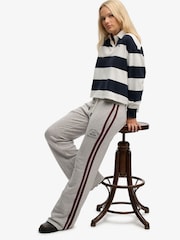 Superdry Grey Athletic Essentials Stripe Flare Joggers - Image 1 of 7