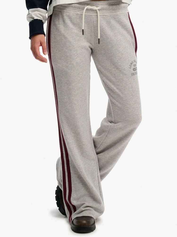 Superdry Grey Athletic Essentials Stripe Flare Joggers - Image 2 of 7