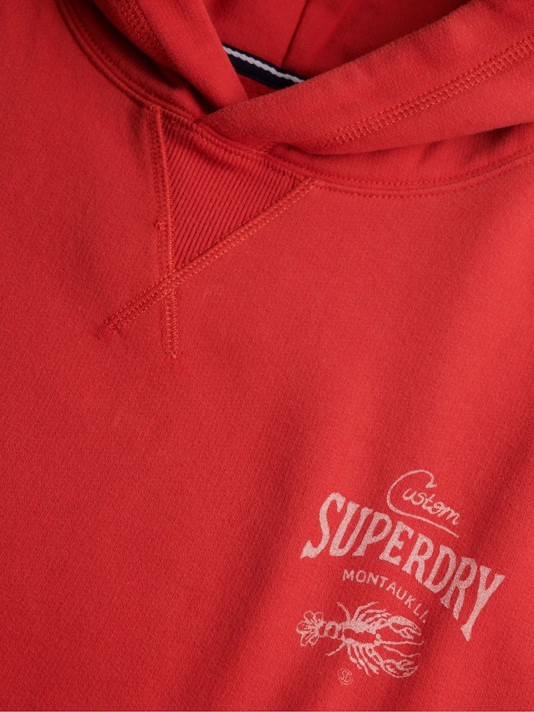 Superdry Red Heritage Hamptons Hoodie - Image 7 of 7 Superdry Red Heritage Hamptons Hoodie - Image 7 of 7