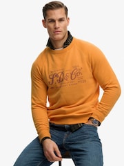 Superdry Orange Merchant Vintage Print Sweatshirt - Image 1 of 8