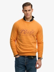 Superdry Orange Merchant Vintage Print Sweatshirt - Image 5 of 8