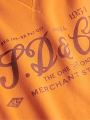 Superdry Orange Merchant Vintage Print Sweatshirt - Image 8 of 8