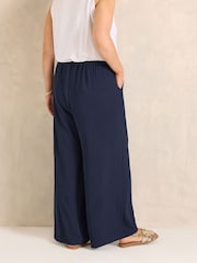 Evans Blue Wide Leg Airflow Trousers - Image 3 of 5