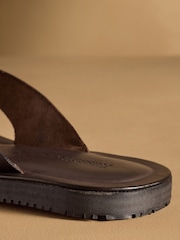 Russell & Bromley Brown Claremont Toe Post Sandals - Image 6 of 7