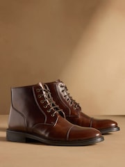ブラウンレザー - Russell & Bromley Portobello レースアップブーツ - 画像 1 / 7