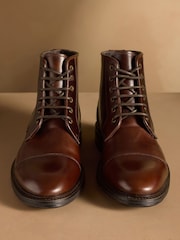 ブラウンレザー - Russell & Bromley Portobello レースアップブーツ - 画像 3 / 7