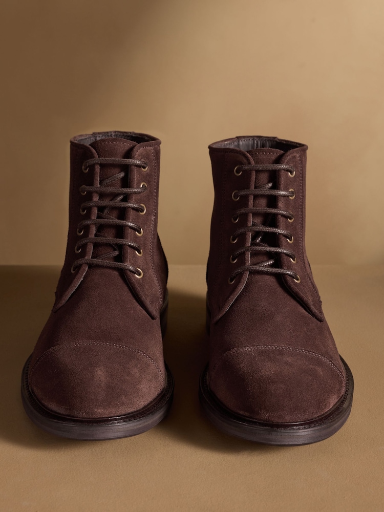 Buy Russell & Bromley Brown Suede Portobello Lace-Up Boots  display picture 2