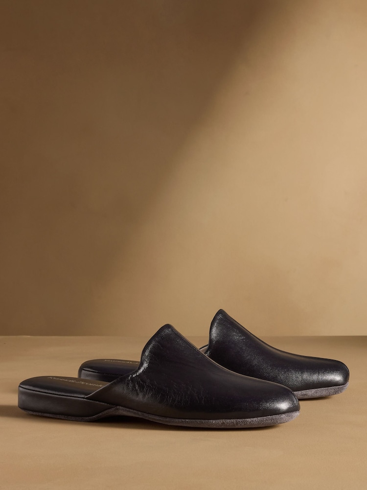 Russell & Bromley Navy Dominic Mule Slippers - Image 1 of 7