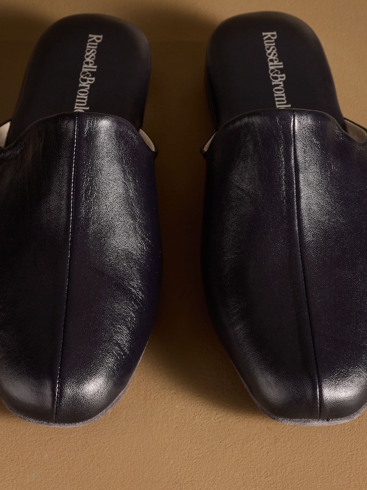 Russell & Bromley Navy Dominic Mule Slippers - Image 7 of 7