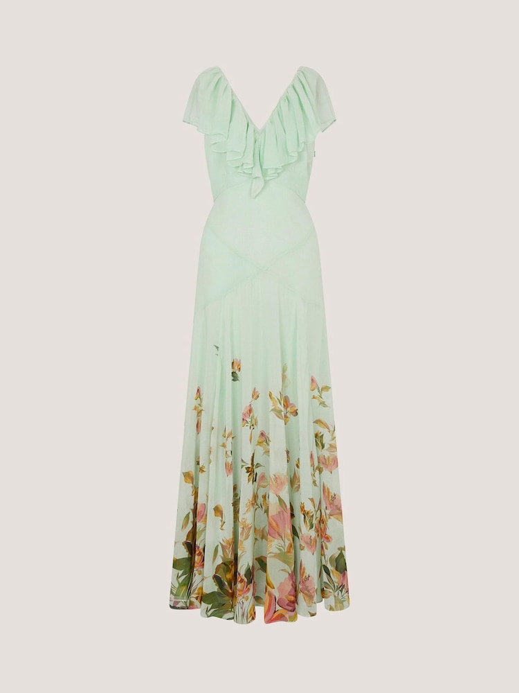 Monsoon Green Aimee Floral Print Ruffle Maxi Dress - Image 5 of 5 Monsoon Green Aimee Floral Print Ruffle Maxi Dress - Image 5 of 5