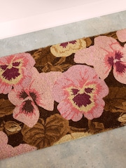 Poodle & Blonde Pink Pansy Door Mat - Image 2 of 4