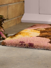 Poodle & Blonde Pink Pansy Door Mat - Image 3 of 4