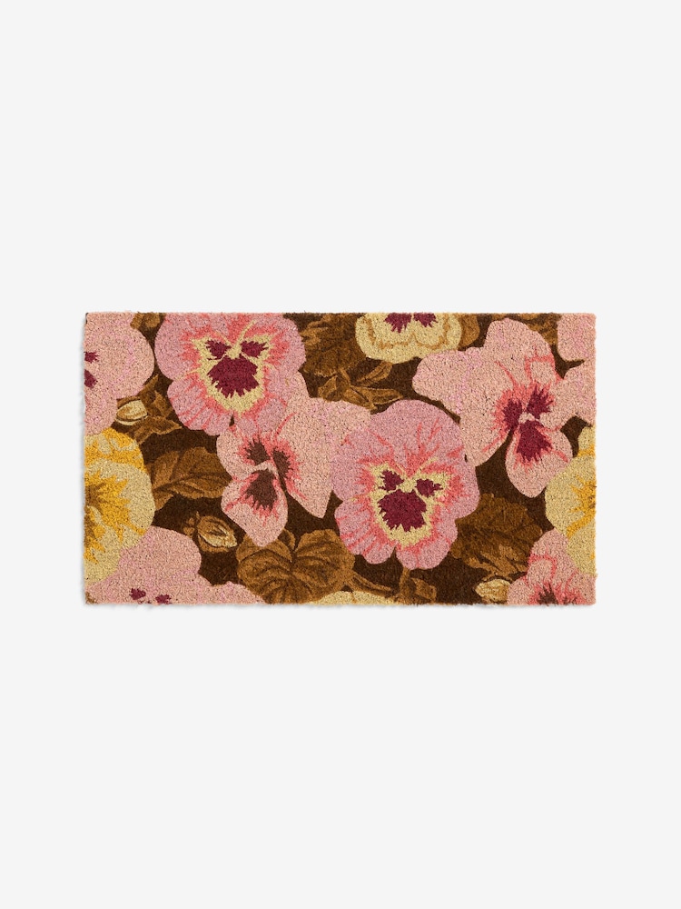 Poodle & Blonde Pink Pansy Door Mat - Image 4 of 4 Poodle & Blonde Pink Pansy Door Mat - Image 4 of 4