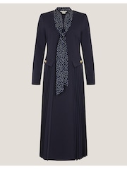 Monsoon Blue Jessie Jersey Pleat Midi Dress & Scarf Set - Image 6 of 6