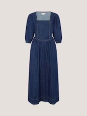 Monsoon Blue Lily Square Neck Denim Midi Dress - Image 1 of 2