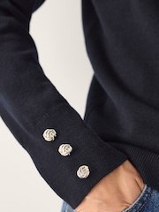 Monsoon Blue Nila Neck Tie Jumper - Image 4 of 5