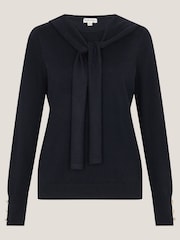 Monsoon Blue Nila Neck Tie Jumper - Image 5 of 5