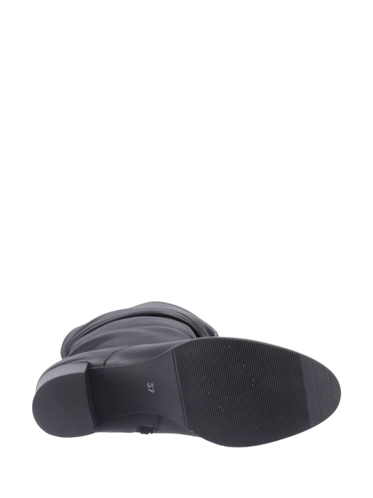 Hush Puppies Black Cosima Leather Ruched Boots - Image 5 of 5