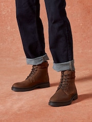 Hush Puppies Brown Jarrod Lace Boots - Image 1 of 3