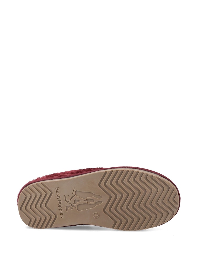 أحمر - شبشب شتوي Amara مبطن بالفرو الصناعي من Hush Puppies - Image 2 of 2