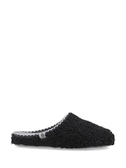 Hush Puppies Black Good Teddy Slippers - Image 1 of 2