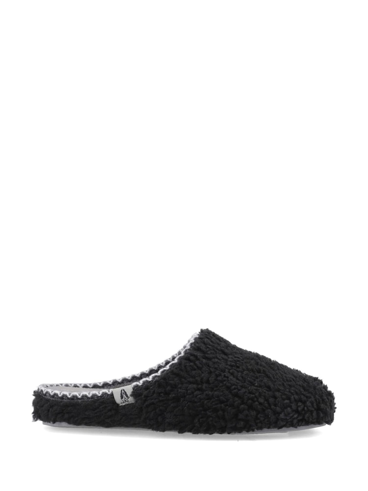 Hush Puppies Black Good Teddy Slippers - Image 1 of 2