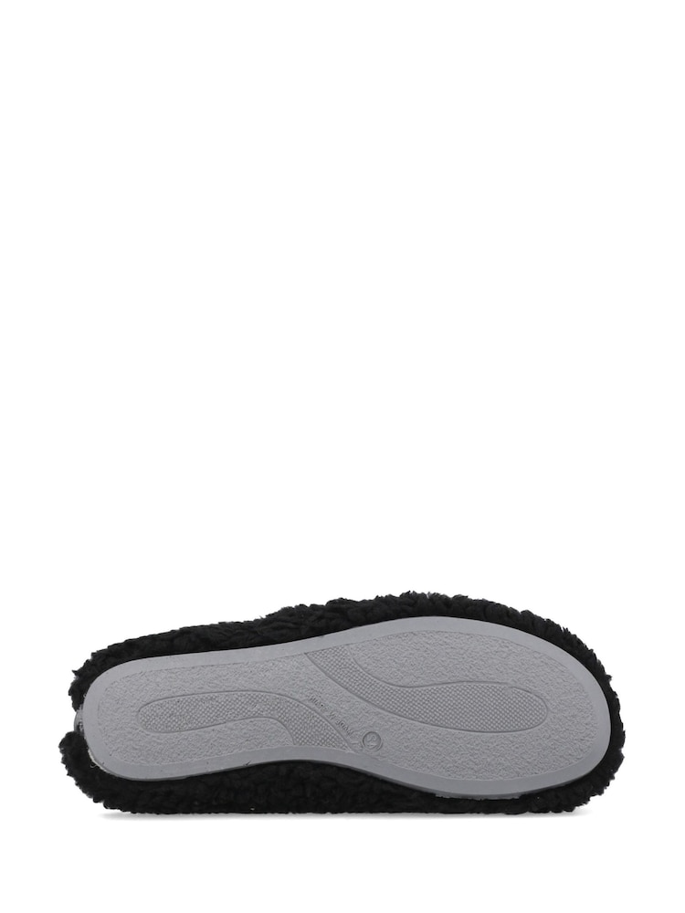 Hush Puppies Black Good Teddy Slippers - Image 2 of 2