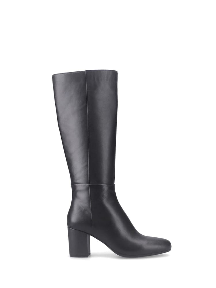 Hush Puppies Black Oprah Leather Long Boots - Image 1 of 2