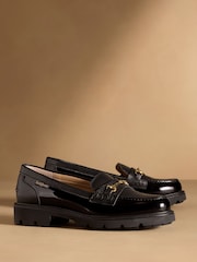 Russell & Bromley Black Westminster Snaffle Lug Sole Loafers - Image 1 of 7