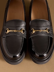 Russell & Bromley Black Westminster Snaffle Lug Sole Loafers - Image 4 of 7