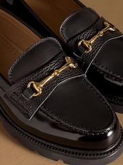 Russell & Bromley Black Westminster Snaffle Lug Sole Loafers - Image 5 of 7
