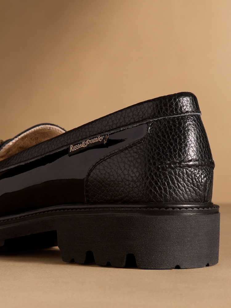 Russell & Bromley Black Westminster Snaffle Lug Sole Loafers - Image 7 of 7