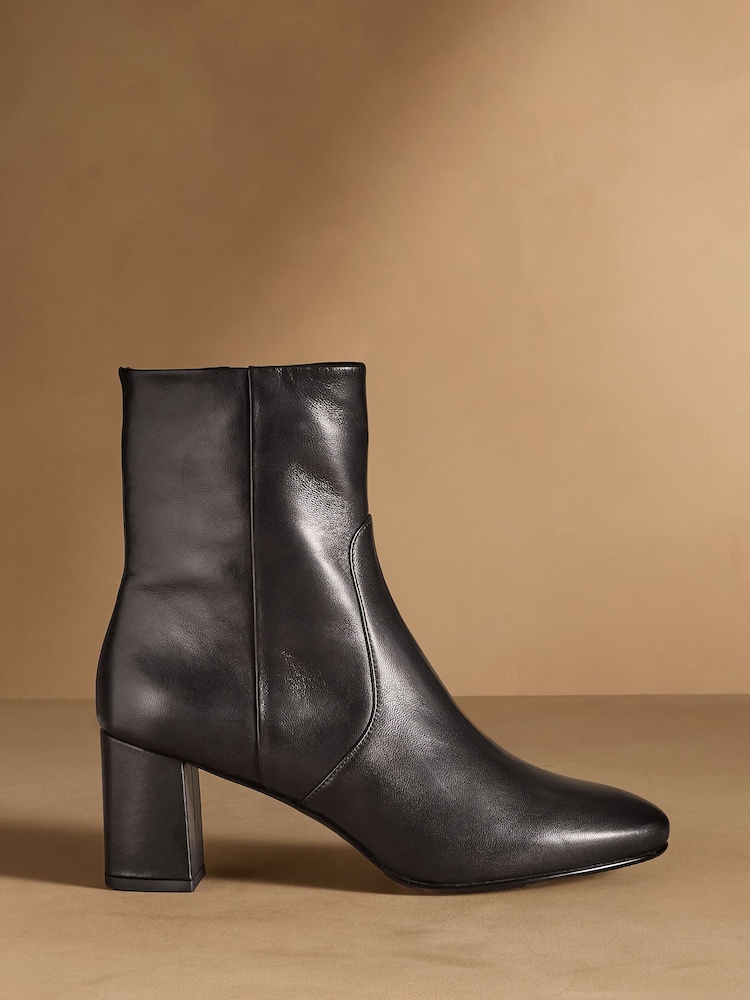 Russell & Bromley Black Upton Low Block Heel Ankle Boots - Image 2 of 7