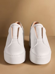 Russell & Bromley White Park Up Laceless Flatform Trainers - Image 3 of 7