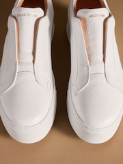 Russell & Bromley White Park Up Laceless Flatform Trainers - Image 4 of 7