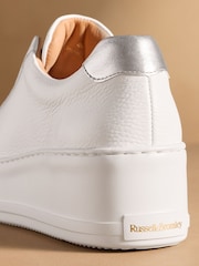 Russell & Bromley White Park Up Laceless Flatform Trainers - Image 6 of 7
