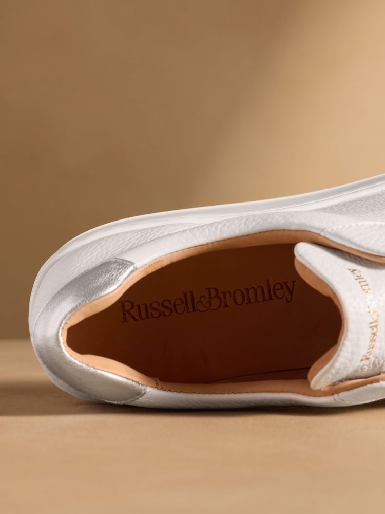 Russell & Bromley White Park Up Laceless Flatform Trainers - Image 7 of 7