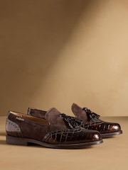 Russell & Bromley Brown Tassel Brogue Loafers - Image 1 of 7