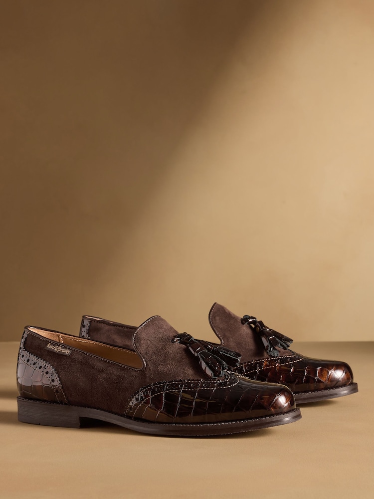 Russell & Bromley Brown Tassel Brogue Loafers - Image 1 of 7 Russell & Bromley Brown Tassel Brogue Loafers - Image 1 of 7